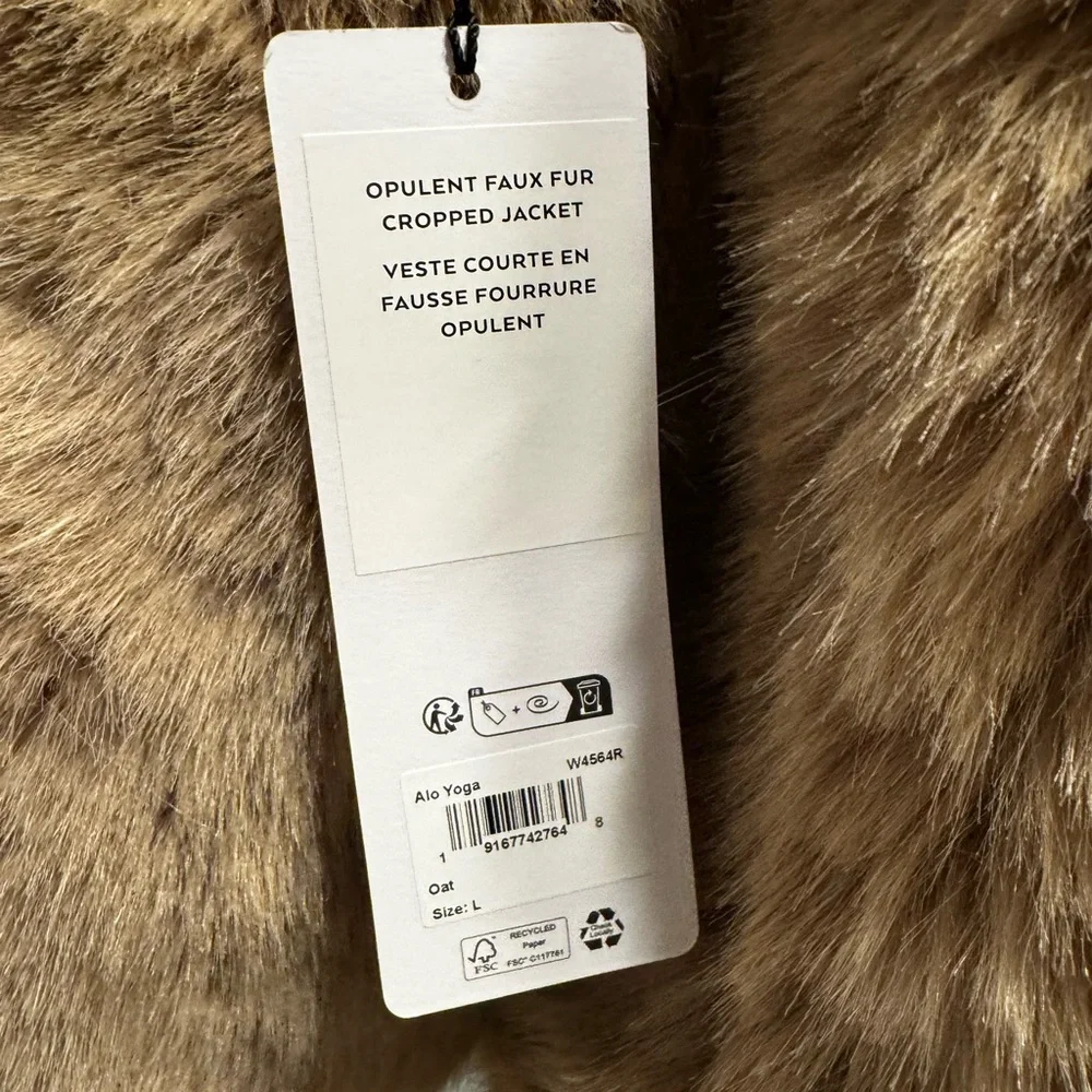 ALO Opulent Faux Fur Cropped Jacket - Picture 13 of 14